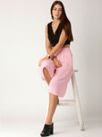 ETHER Pink Polyester Culottes