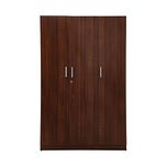 Nilkamal Reegan 3-Door Wardrobe with Mirror (Brown)