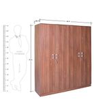 HomeTown Premier 4-Door Wardrobe (Matte Finish, Walnut)
