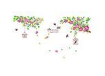 UberLyfe Flowering Branch and Birds Wall Sticker Size 4 (Wall Covering Area: 105cm x 175cm) - WS-1011