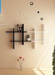 Onlineshoppee AFR3149 Set of 2 Wall Shelves (Black and White)