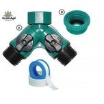 GreenAge DRIP IRRIGATION - TWO WAY CONTROL Y ADAPTER 3/4 FXM - WITH 3/4 TO 1/2 REDUCER AND PTFE TAPE AND NO OTHER ACCESSORIES- IMPORTED -SET