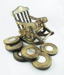 Pindia Beautiful Miniature Rocking Chair Design Wooden Tea Coffee Coaster Set