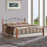 FurnitureKraft Montreal Metal Queen Size Double Bed with Wooden Leg