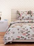 SEJ by Nisha Gupta	 Cream-Coloured 240 TC Cotton Double Bedsheet with 2 Pillow Covers