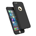 Cedo Front and Back Case Cover with Tempered Glass for Apple iPhone 6 Plus/6s Plus + (Black)