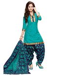 RK Fashion Womens Cotton Un-Stitched Patiala Dress Material (BPAT407-Blue-Free Size)