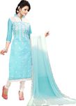 Zombom Cotton Embroidered Salwar Suit Dupatta Material(Un-stitched)