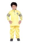 AJ Dezines Baby Boys Pathani Suit for Kids (685_LEMON_1)