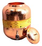 Indian Art Villa Copper Container Pot, 16 L, Brown