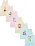 kuchipoo Unisex Regular Fit Cotton Vest (Pack of 6)(KUC-INN-918_2-3 Years_Multicolor)