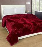 Shree Radhika Synthetics(SRS) Floral Double Mink Blanket(Microfiber, Maroon)