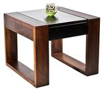 TimberTaste Nova Solid Wood Side Table (Teak and Walnut Finish)