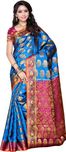 Mimosa Embellished Kanjivaram Art Silk Saree(Blue)