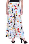 Deewa White Crepe Printed Palazzo for Women