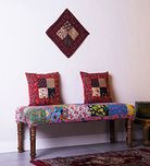 Theshopy Wooden Bench With Upholstery Folding Size:-48