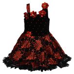 Wish Karo Girls Frock Dress (fe1102bred-2-3 Yrs_Red And Black_2-3 Years)