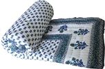 Famacart Double Bed Size White Jaipuri Cotton AC Quilt Razai Floral Prints (Print Assorted )