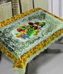 Kuber Industries Solid 6 Seater Table Cover(Aqua, Plastic)