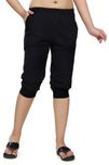 Clifton Womens Cotton Capri Trouser (Aaa00009226 _Black _Medium)