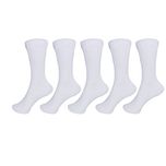 KHI Aircell Lycra Cotton Melted White Socks 5 To 6 Years (Pack Of 5)