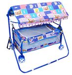 Brats N Angels Blue Baby Cradle Cum Cot Cum Stroller