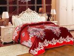 Signature Floral Single Coral Blanket(Microfiber, Marron)