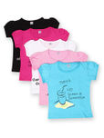 GKIDZ Girls Pack of 5 Printed T-shirts