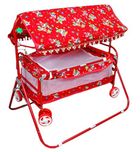 Brats N Angels Red Baby Cradle Cum Cot Cum Stroller