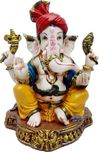 Art N Hub Multicolour Hindu God Shri Ganesh statue lord Ganesha idol Bhagwan Ganpati Handicraft Decorative Spiritual Puja vastu showpiece Figurine - Religious Pooja Gift item & Murti for Mandir / Temple / Home Decor / Office Decorative Showpiece  -  