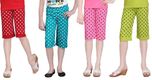 Sini Mini Capri For Girls Polka Print Cotton(Multicolor)