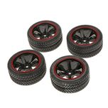Generic Pack of 4 1:10 RC Model On-Road Car Rubber Racing Tires Tyre & Wheel Rim 701A-6085