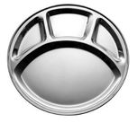 King International Stainless Steel 4 in 1 four compartment divided dinner plate, Set of 1, 30 cm