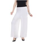 Rooliums Brand Factory Outlet Malai Lycra Palazzo, Length 40 inches (White, Free Size)