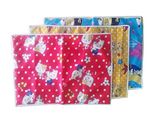 FARETO Plastic Sheet With 1 Side Cloth 0-6 Month - Assorted (Size-22*18 Inch) Pack Of 3
