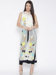 W Off-White Sheer Longline Ethnic Jacket