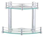 RoyaL Indian Craft Double Corner Glass Wall Shelf(Number of Shelves - 2, Clear)