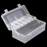 HOKIPO Small Plastic Storage Box Organizer with Compartments & Slide-out Tray (White)