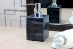 KLEO Soap/ Lotion Dispenser - Made of Genuine Natural Multicolor Stone in Black/Grey Color - Luxury Bathroom Accessories Bath Set