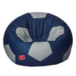 Comfy Bean Bags Football XXXL Bean Bag Filled with Beans Filler (Indigo and Grey)