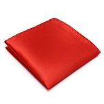 Verceys Red Premium Mens Solid Micro Fiber Silk Satin Pocket Square Wedding Handkerchiefs