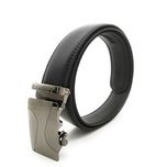 Satyam Kraft PU Leather Adjustable Automatic Designer Buckle Belts Fashion Waist Strap Belts for Casual and Formal - Belt for Men and Boys, Color Design for Daily Use(Black)