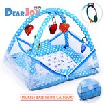 DearJoy Baby Kick and Play Gym with Mosquito Net and Baby Bedding Set (Blue Bunny Print)