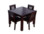 Ringabell Square Four Seater Solid Wood Dining Table (Mahogany Finish)
