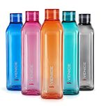 Cello Venice Plastic Bottle Set, 1 Litre, Set of 5, Assorted