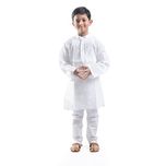 Nilay Business House White Boys Chickan Kurta and Paijama Size : 8-9 years