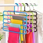 Shopais Multipurpose Hanger For Shirts,Ties,Pants Space Saving Hanger, Cupboard Organizer, Strong (Assorted Color)