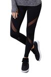 Blinkin Sexy Mesh Patchwork yoga gym and active sports fitness Black Leggings tights For Women | Girls(4 sizes M, L, XL and XXL) (2670)