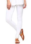 Kurtzy Women Premium Cotton High Rise Waist Full Length Skin Tight Churidar Salwar Leggings  White(L)