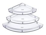 Drizzle Corner Shelves Super Clear/Corner Shelf Transparent/Corner Shelf For Bathroom/Corner Shelf For Home Decor - One Set (3 Pieces)